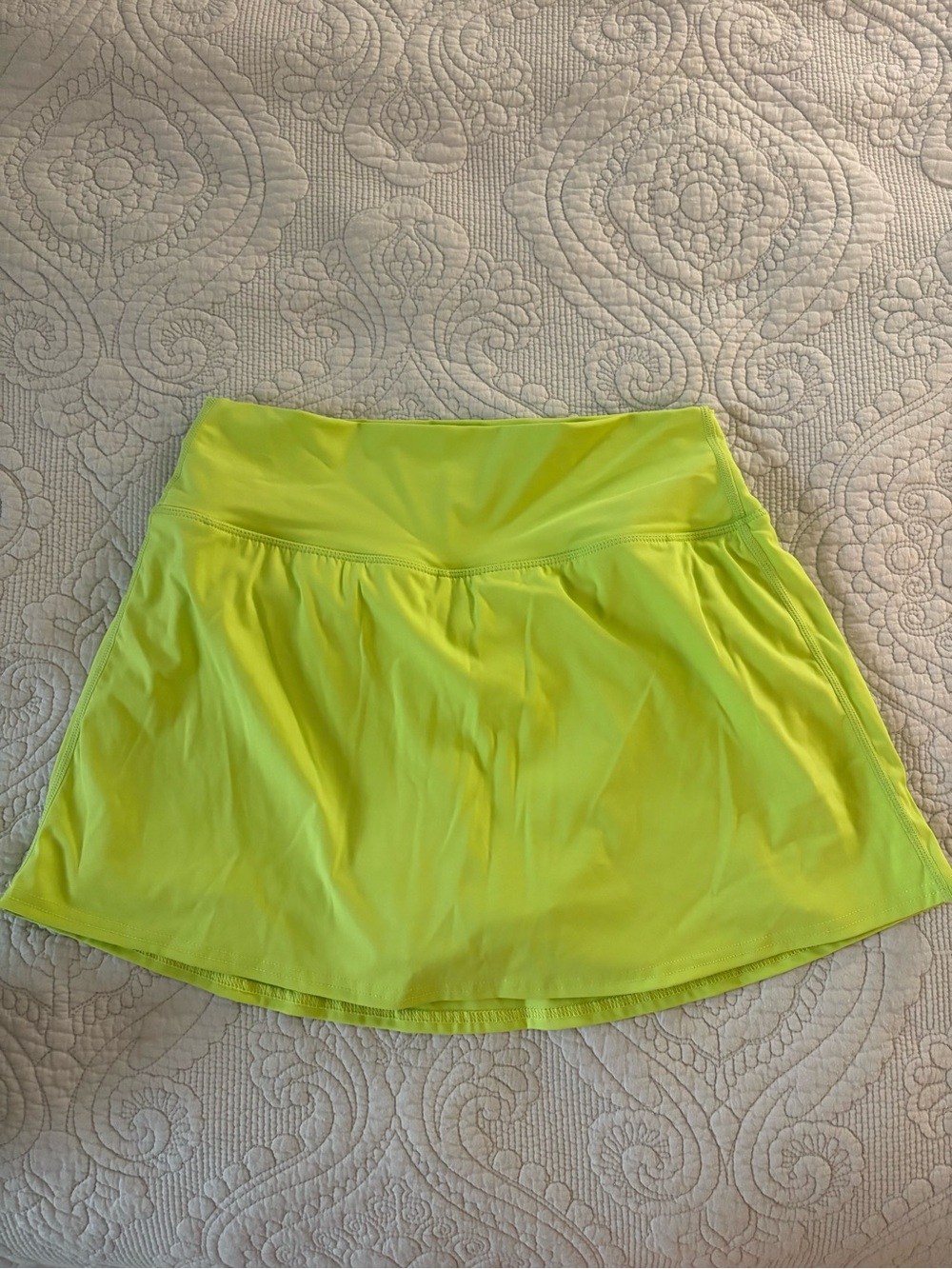 Neon Yellow Active Skort with Built-In Shorts